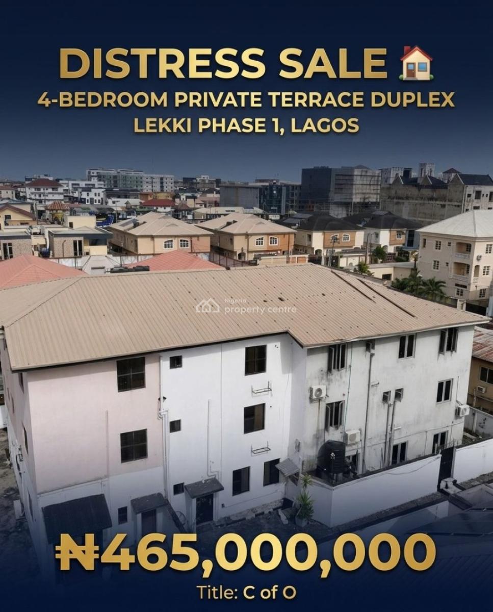 Affordable Desirable 4 Bedroom Private Terrace Duplex with Bq, Lekki Phase 1, Lekki, Lagos, Terraced Duplex for Sale