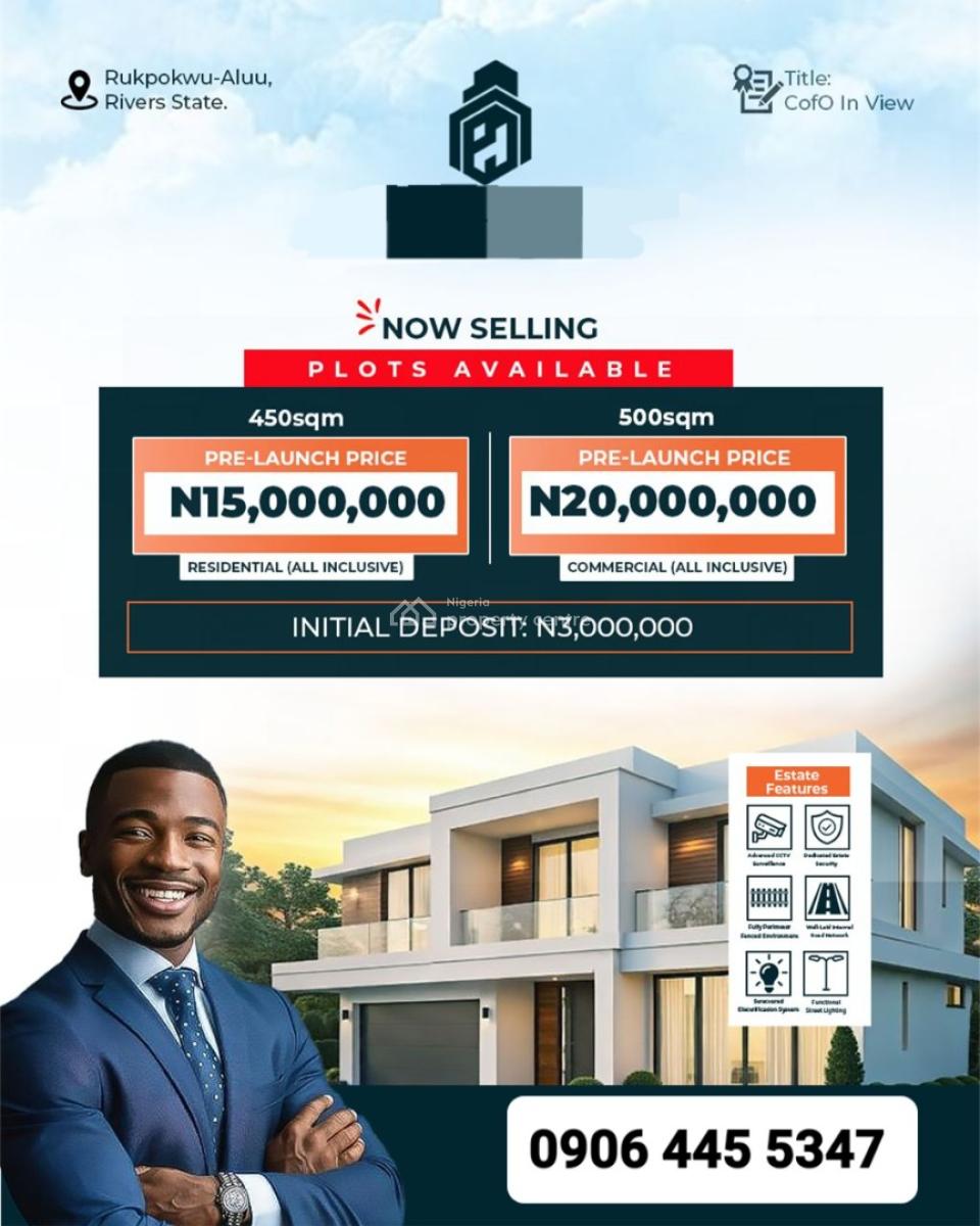 Plots of Land, Rukpokwu-aluu, Near Port Harcourt Airport, Port Harcourt, Rivers, Mixed-use Land for Sale