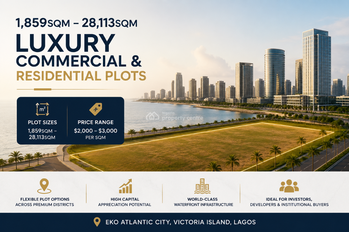 1,859sqm - 28,113sqm Luxury Commercial & Residential Plots, Eko Atlantic City, Lagos, Mixed-use Land for Sale