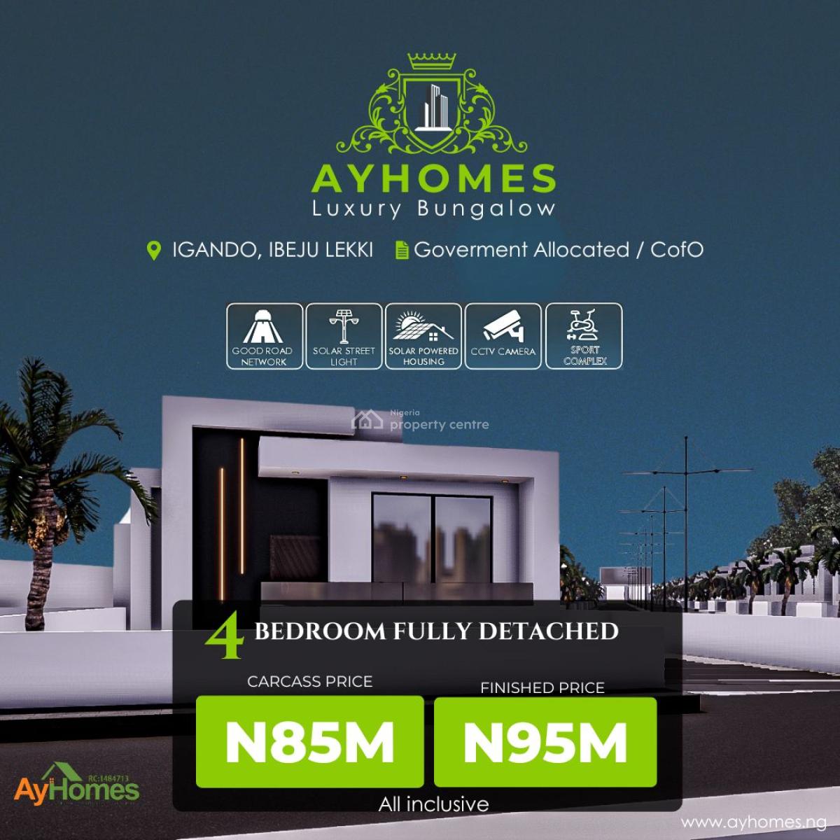 4-bedroom Fully Detached Luxury Bungalows  with Cof O, Igando Ibeju-lekki, Lagos Nigeria., Ibeju Lekki, Lagos, Detached Bungalow for Sale