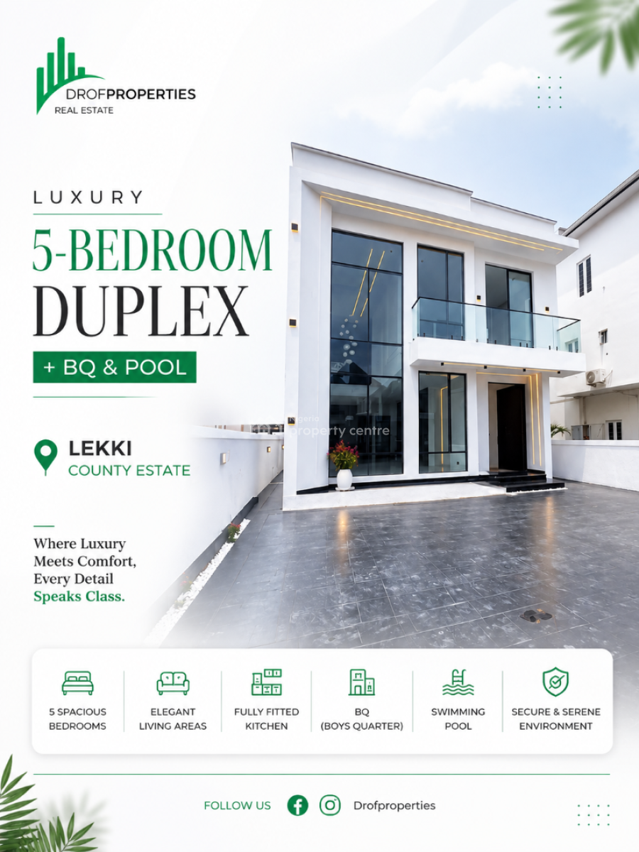 Luxury and Homely 5-bedroom Detached Duplex with Pool & Bq, Lekki County, Lekki, Lagos, Detached Duplex for Sale