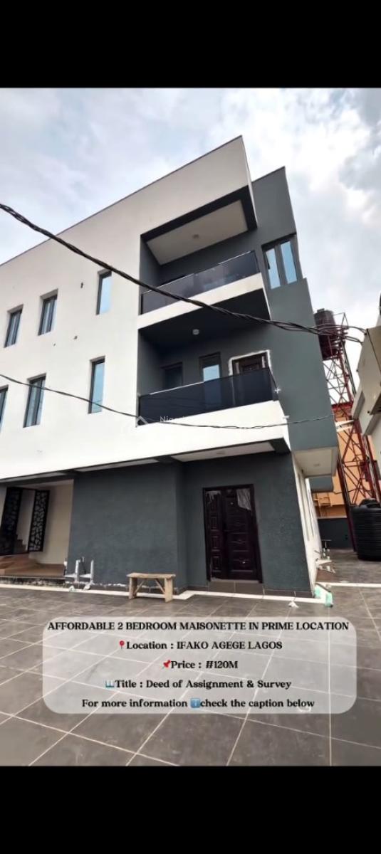 Luxury Affordable 2 Bedroom Maisonette with Excellent Facility, Mainland, Agege, Lagos, House for Sale