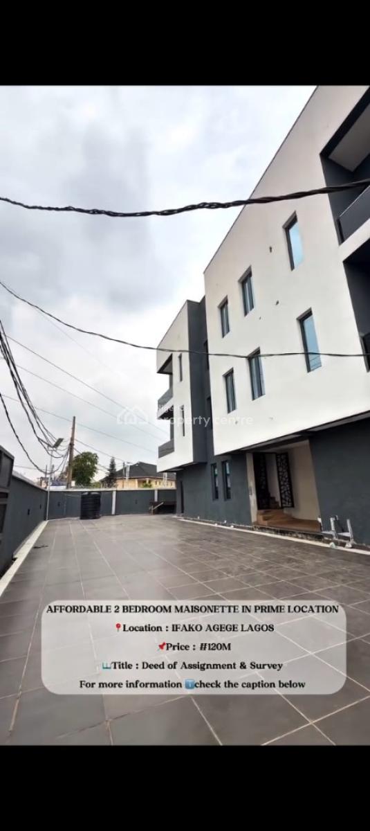 Luxury Affordable 2 Bedroom Maisonette with Excellent Facility, Mainland, Agege, Lagos, House for Sale