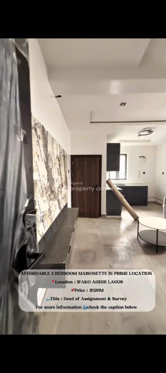 Luxury Affordable 2 Bedroom Maisonette with Excellent Facility, Mainland, Agege, Lagos, House for Sale