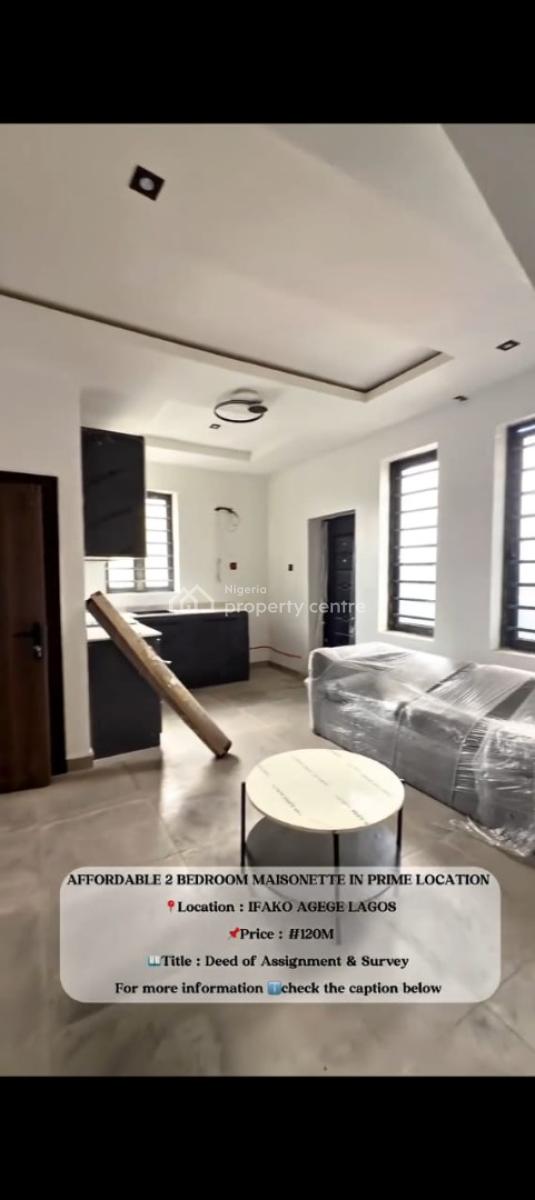 Luxury Affordable 2 Bedroom Maisonette with Excellent Facility, Mainland, Agege, Lagos, House for Sale