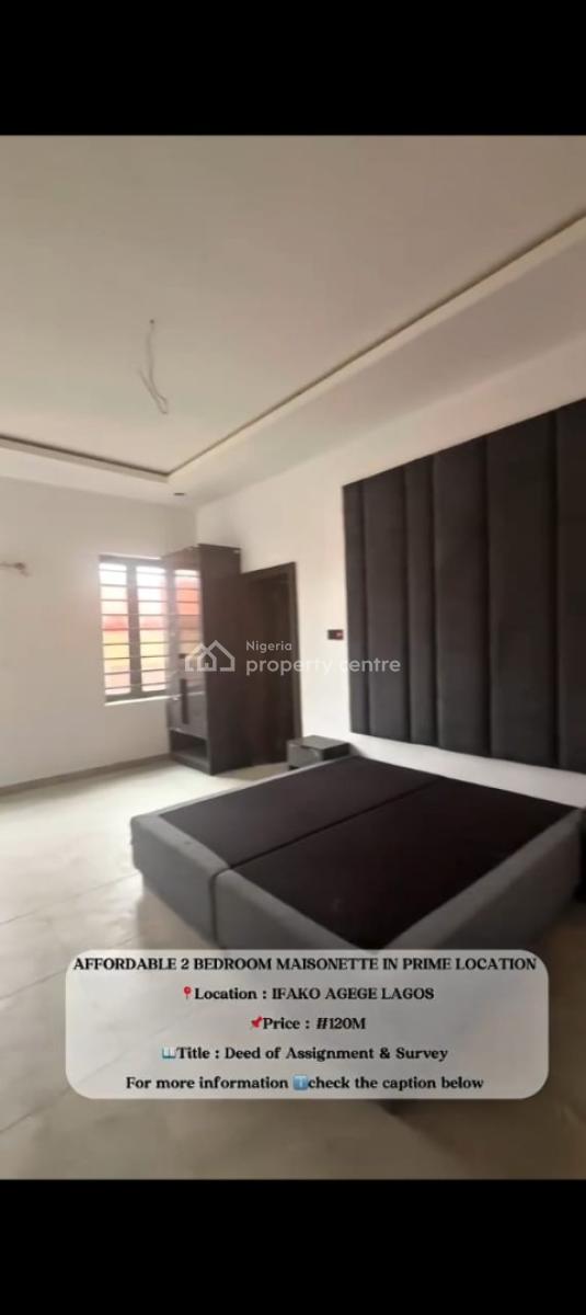 Luxury Affordable 2 Bedroom Maisonette with Excellent Facility, Mainland, Agege, Lagos, House for Sale