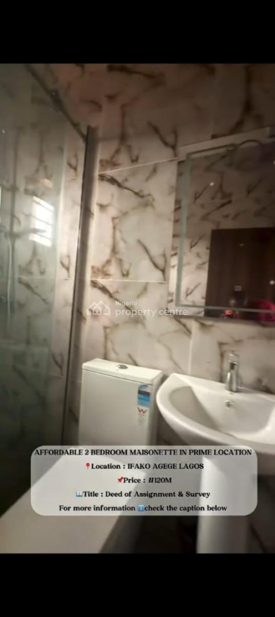 Luxury Affordable 2 Bedroom Maisonette with Excellent Facility, Mainland, Agege, Lagos, House for Sale