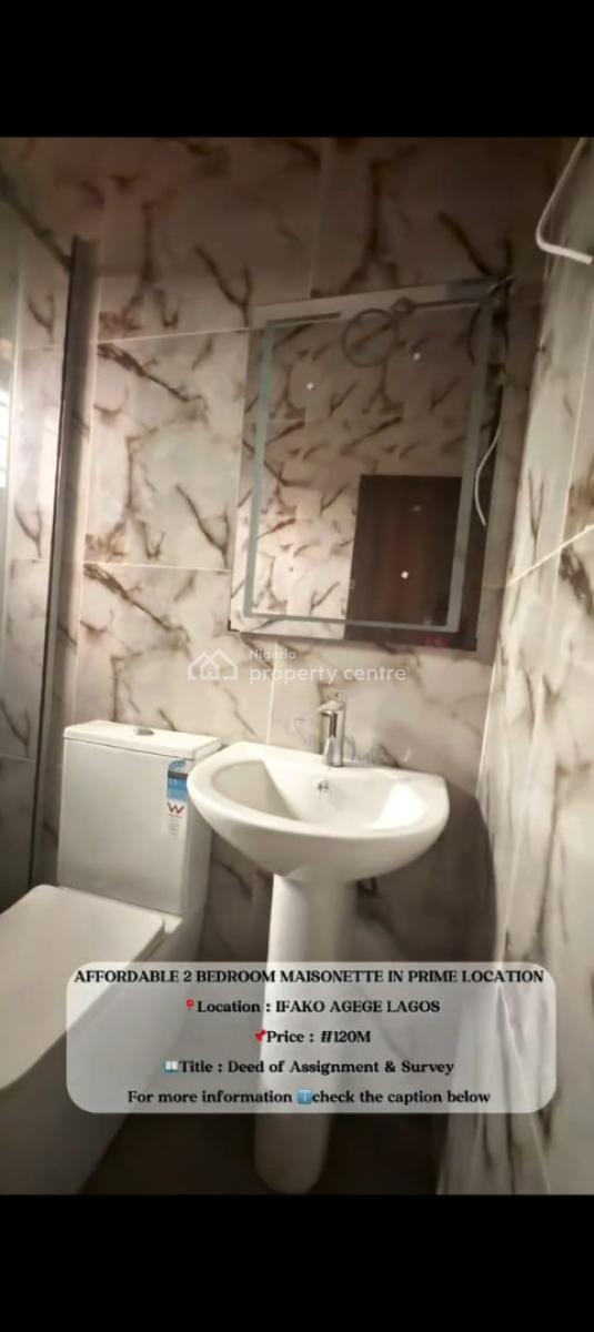 Luxury Affordable 2 Bedroom Maisonette with Excellent Facility, Mainland, Agege, Lagos, House for Sale