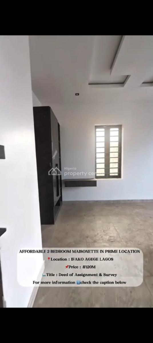 Luxury Affordable 2 Bedroom Maisonette with Excellent Facility, Mainland, Agege, Lagos, House for Sale