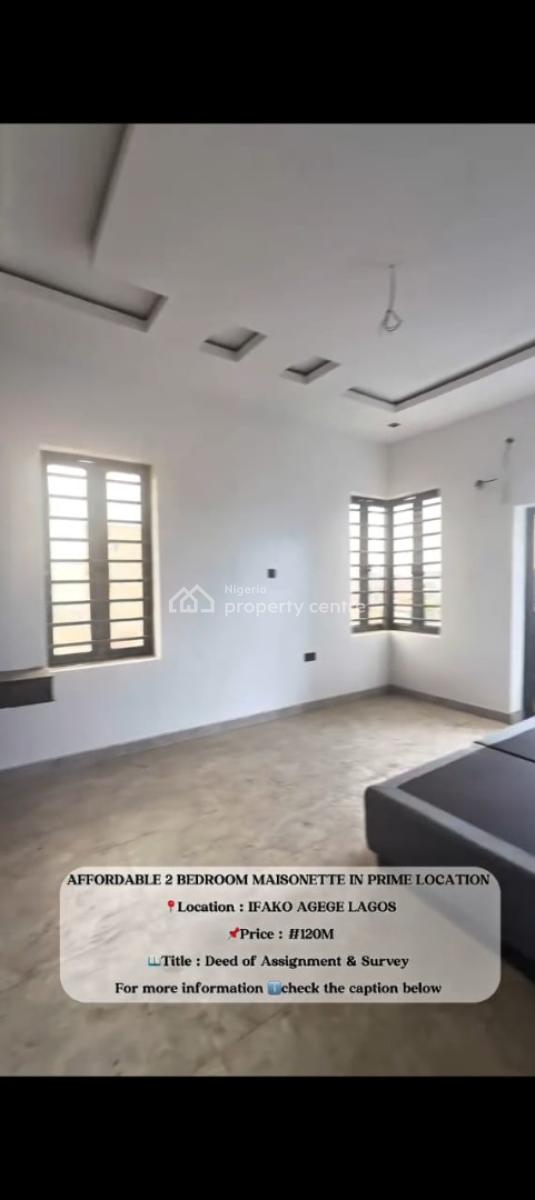 Luxury Affordable 2 Bedroom Maisonette with Excellent Facility, Mainland, Agege, Lagos, House for Sale