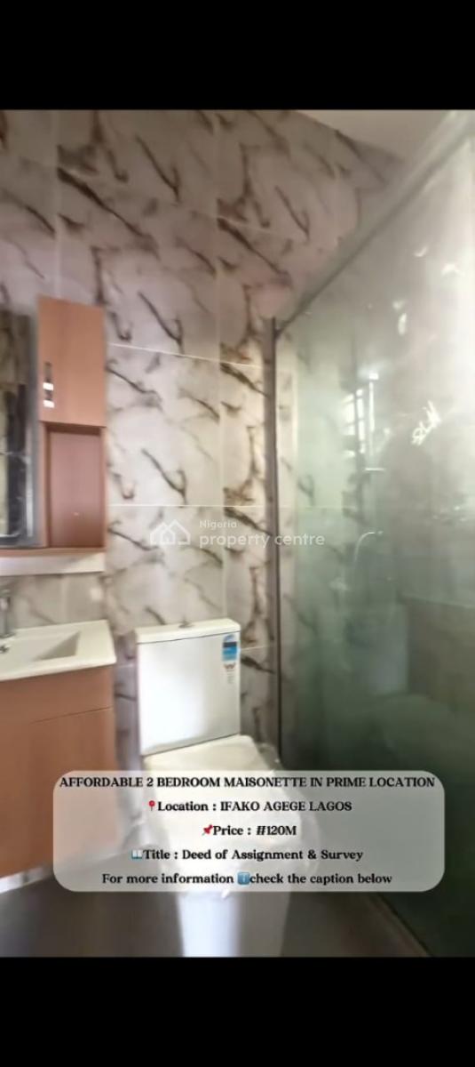 Luxury Affordable 2 Bedroom Maisonette with Excellent Facility, Mainland, Agege, Lagos, House for Sale