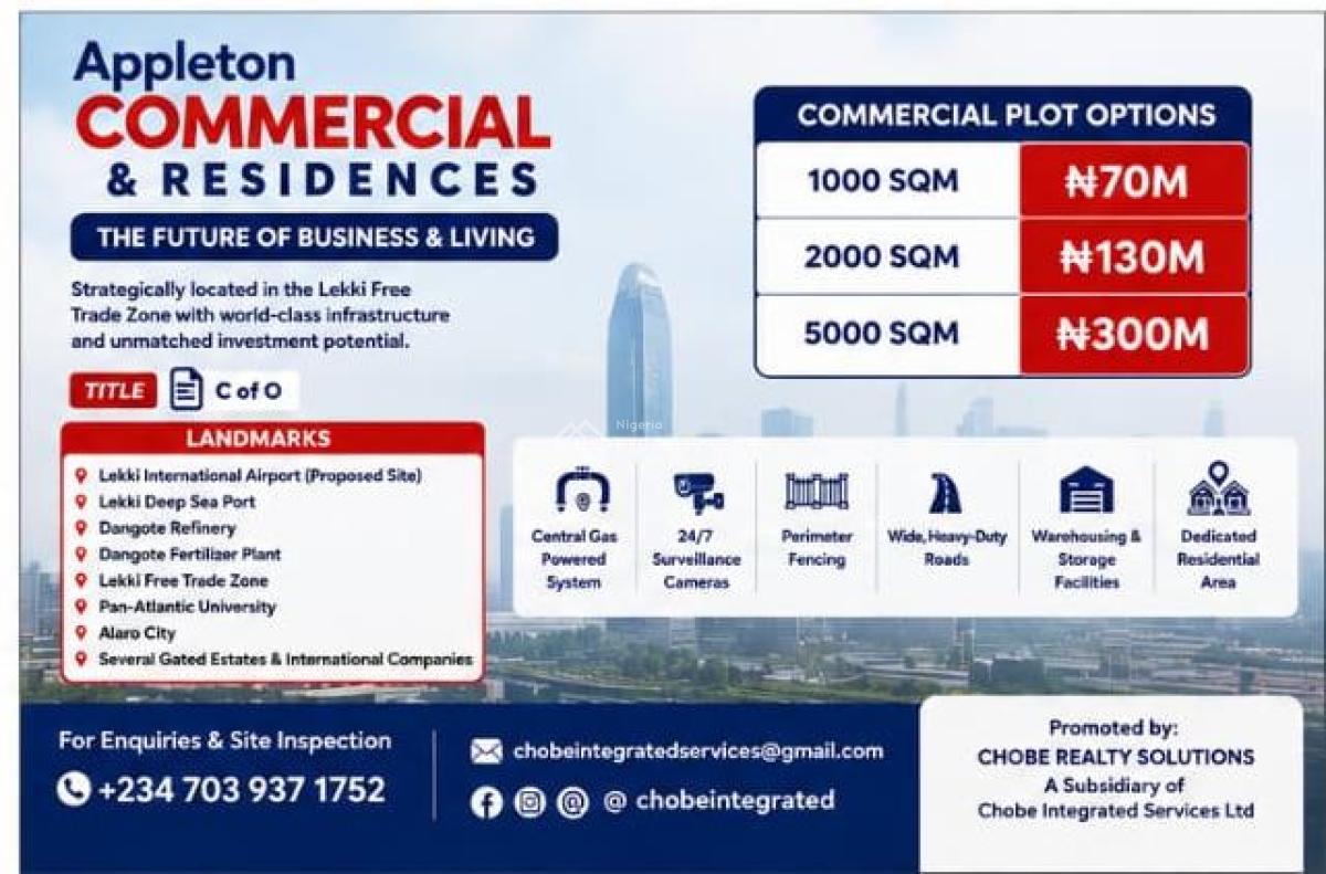 C of O Land at Free Trade Zone, Appleton Estate Originarigan Area, Ibeju Lekki, Lagos, Mixed-use Land for Sale