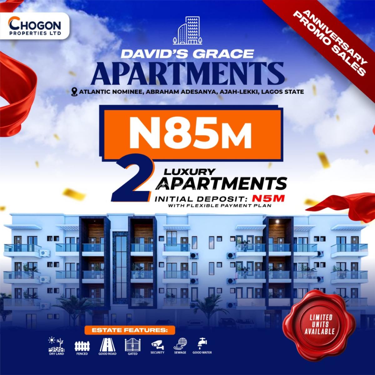 Affordable 2 Bedroom Apartment with Swimming Pool, Fitness Gym, Ajah, Lagos, Block of Flats for Sale