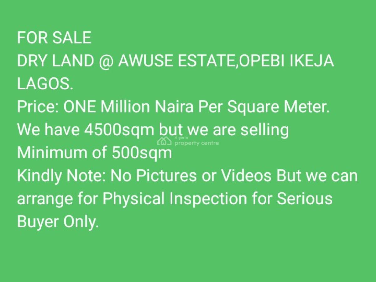 Bear Land, Awuse Estate, Opebi, Ikeja, Lagos, Mixed-use Land for Sale