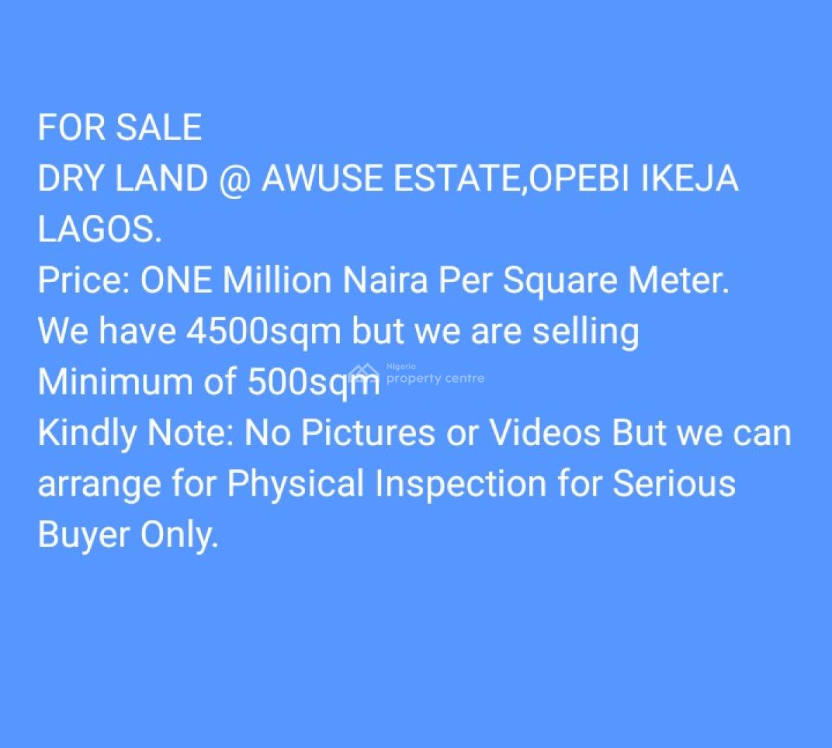 Bear Land, Awuse Estate, Opebi, Ikeja, Lagos, Mixed-use Land for Sale