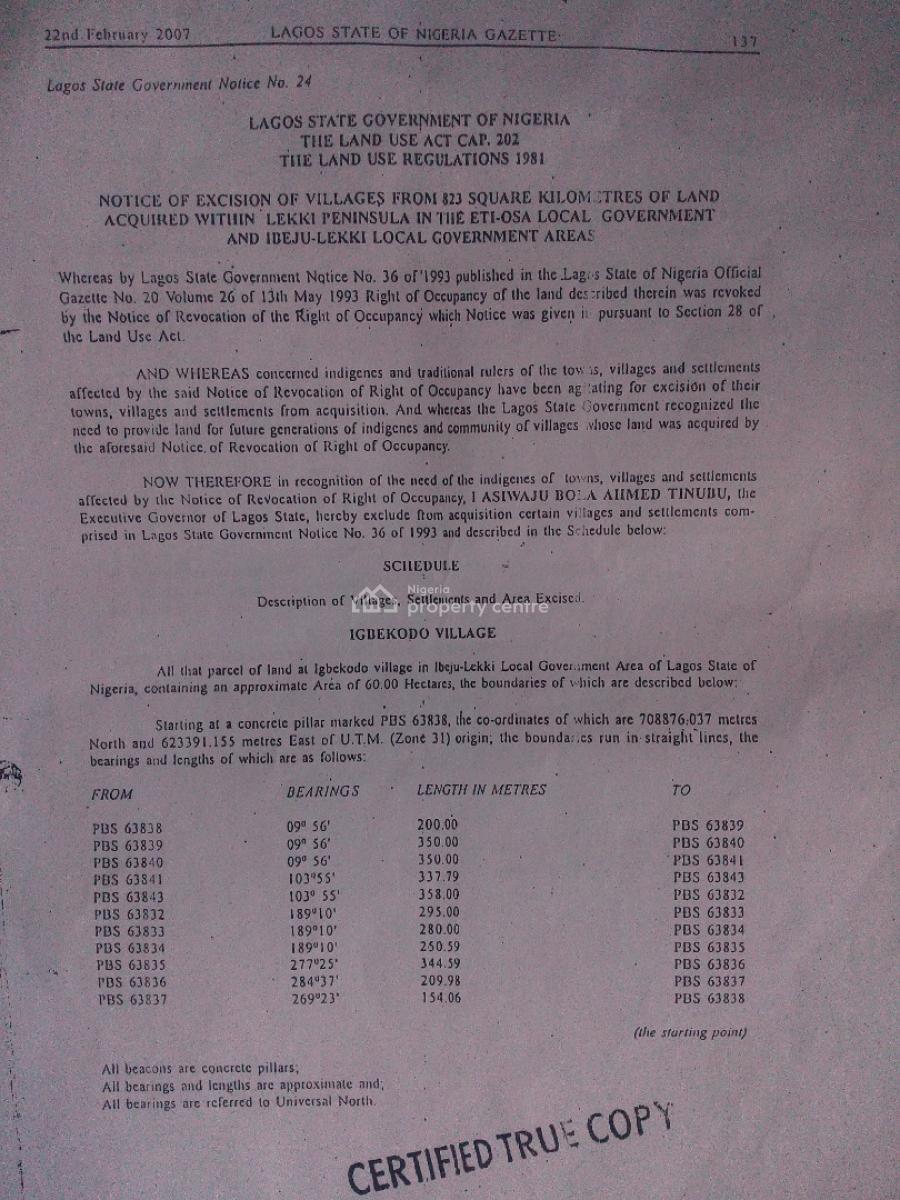6 Plots of Dry Land. Solid Title: Gazette. Best Price. Buy and Build, Siriwon Town, Ibeju Lekki, Lagos, Mixed-use Land for Sale