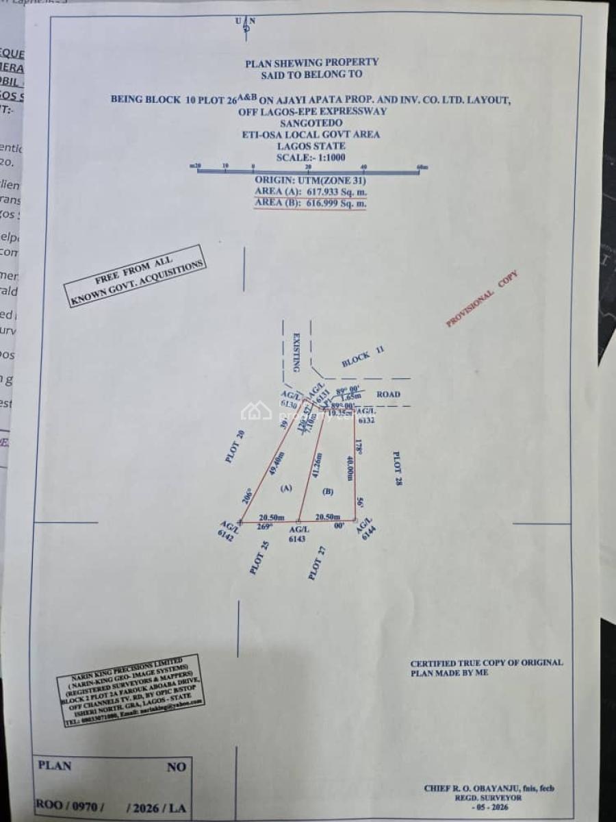 617sqm & 618sqm Dry Land, Ajayi Akpata Estate, Sangotedo, Ajah, Lagos, Residential Land for Sale