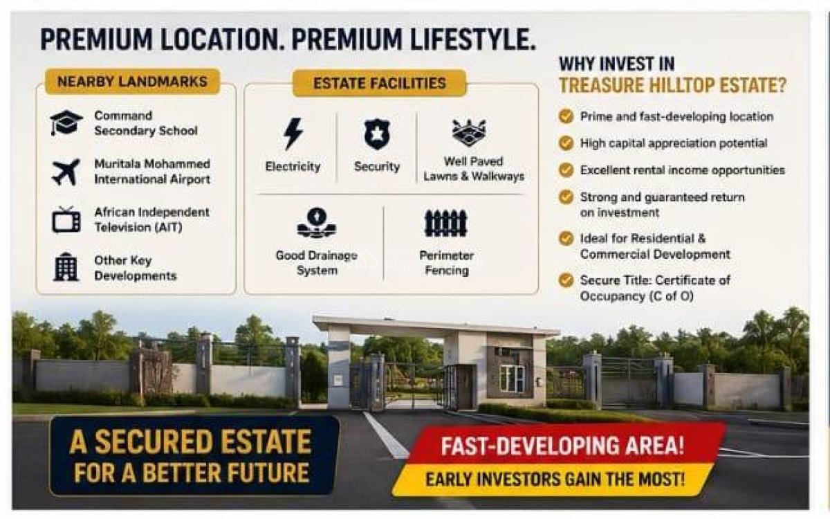 C of O  Land, Treasure Hilltop Estate, Alagbado, Ifako-ijaiye, Lagos, Residential Land for Sale