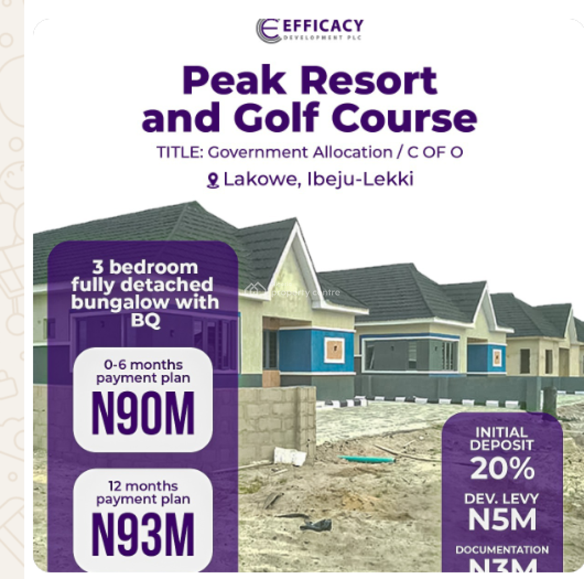 Premium Bungalows in a Resort with  Golf Course, Lakowe, Ibeju Lekki, Lagos, Detached Bungalow for Sale