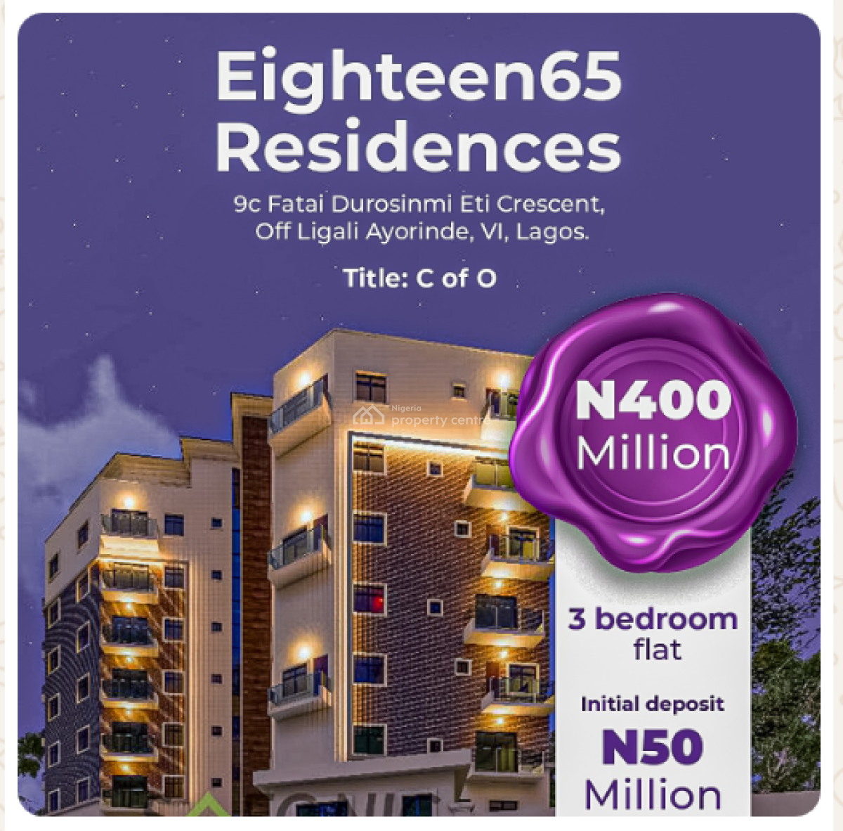 3 Bedroom Apartment, Eighteen 65  Residences, Fatai Durosimi Eti, Offligali Ayorinde, Victoria Island (vi), Lagos, Flat / Apartment for Sale