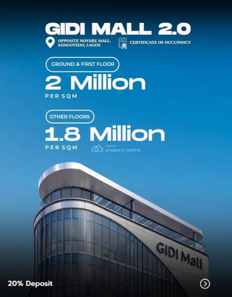 Own a Prime Commercial Property Facing The Expressway, Gidi Mall 2.0, Opposite Sangotedo Shoprite Facing Lekki Epe Expressway, Sangotedo, Ajah, Lagos, Shop for Sale