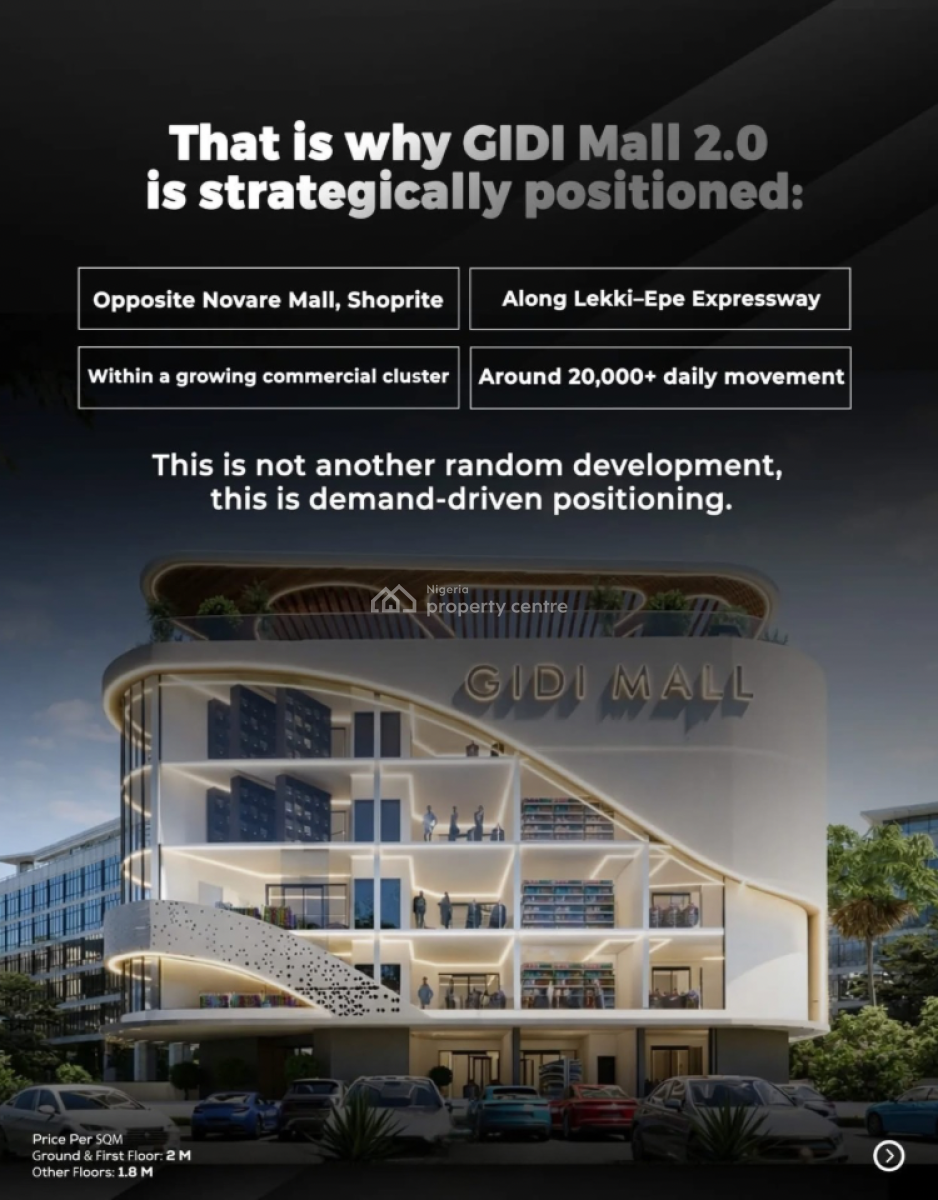 Own a Prime Commercial Property Facing The Expressway, Gidi Mall 2.0, Opposite Sangotedo Shoprite Facing Lekki Epe Expressway, Sangotedo, Ajah, Lagos, Shop for Sale