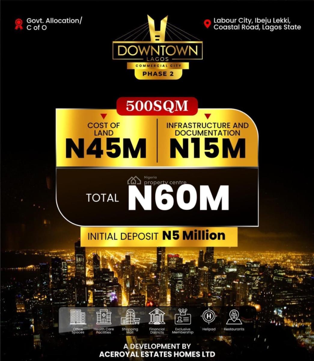 Downtown Lagos, Coastal Road, Ibeju Lekki, Lekki, Lagos, Commercial Land for Sale