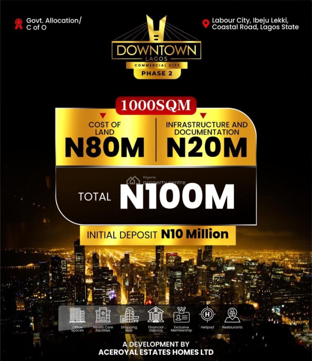 Downtown, Coastal Road, Ibeju Lekki, Lekki, Lagos, Commercial Land for Sale