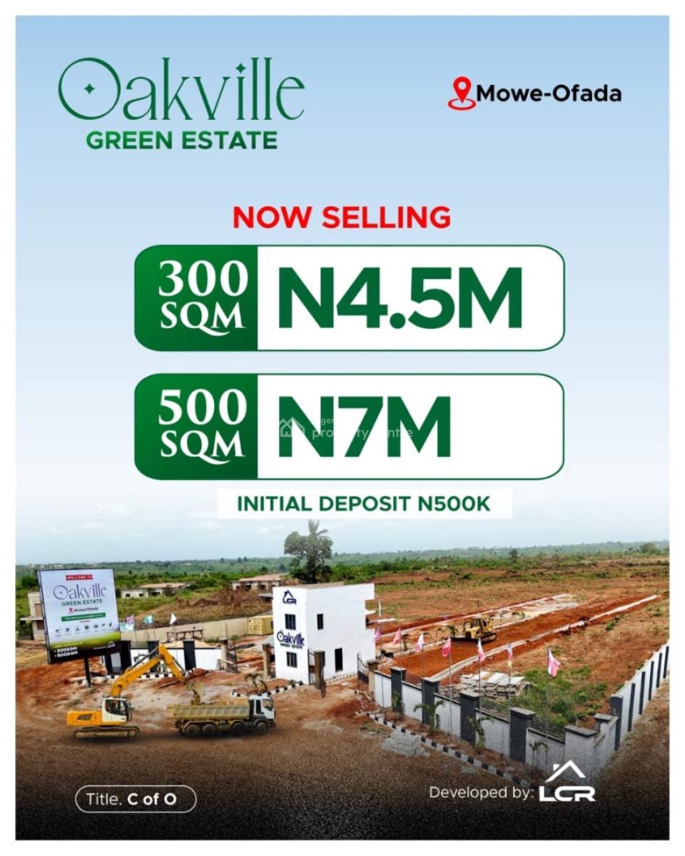 Oakville Green : Luxury Living with High Roi Near Sagamu Interchange, Oakville Green Estate,in a Secured Estate with Gate House, Mowe Ofada, Ogun, Mixed-use Land for Sale