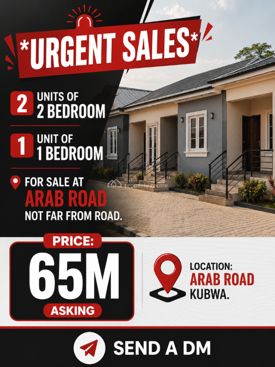 Standard 2 Units of 2 Bedrooms and 1 Unit of 1 Bedroom, Arab Road, Kubwa, Abuja, Block of Flats for Sale