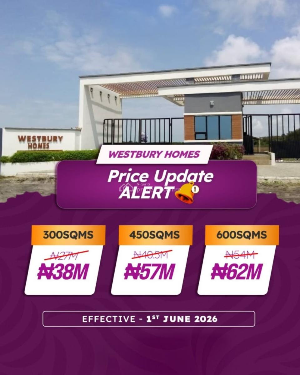 Residential Land in a Serene, Fully Dry Estate, Westbury Homes, Bogije, Ibeju Lekki, Lagos, Residential Land for Sale
