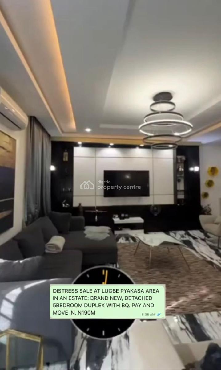 Distress: a Brand New, Fully Detached 5-bedroom Duplex + Bq., Close to *lugbe Shoprite,(novare Gateway Mall)., Pyakasa, Lugbe District, Abuja, Detached Duplex for Sale
