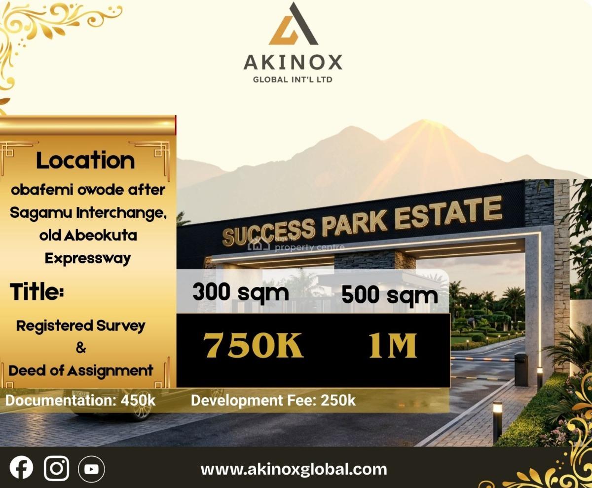 Estate Land in Obafemi Owode Success Park, Success Park Estate Obafemi Owode Ogun State, Owode, Obafemi Owode, Ogun, Residential Land for Sale