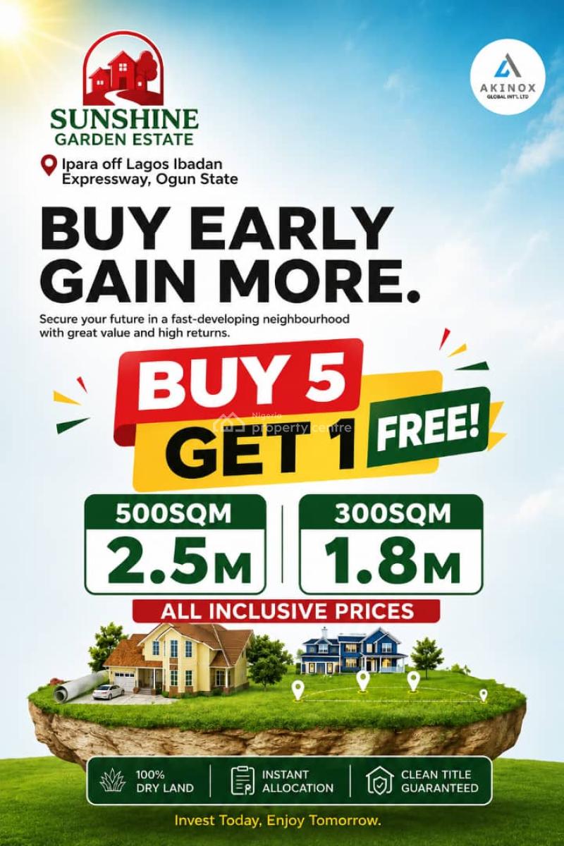 Table Land with Verified Title, Sunshine Garden Estate Ipara Near Ogere Resort, Obafemi Owode, Ogun, Mixed-use Land for Sale