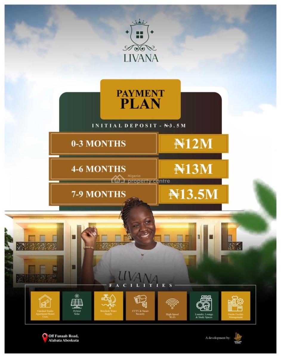 a Standard and Luxuriously Newly Built Hostel Apartment Beside a Uni, Earn Yearly Rental From Studio Apartment Beside a Federal University, Odeda, Ogun, Flat / Apartment for Sale