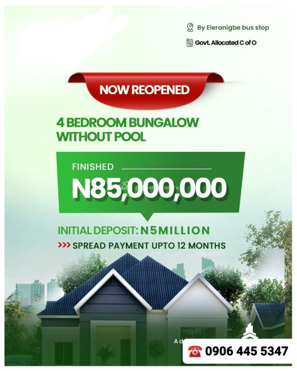 4 Bedroom Bungalows Along Lekki--epe Expressway, Ibeju-lekki Lagos, Elerangbe Along Lekki-epe Expressway, Ibeju Lekki, Lagos, Detached Bungalow for Sale