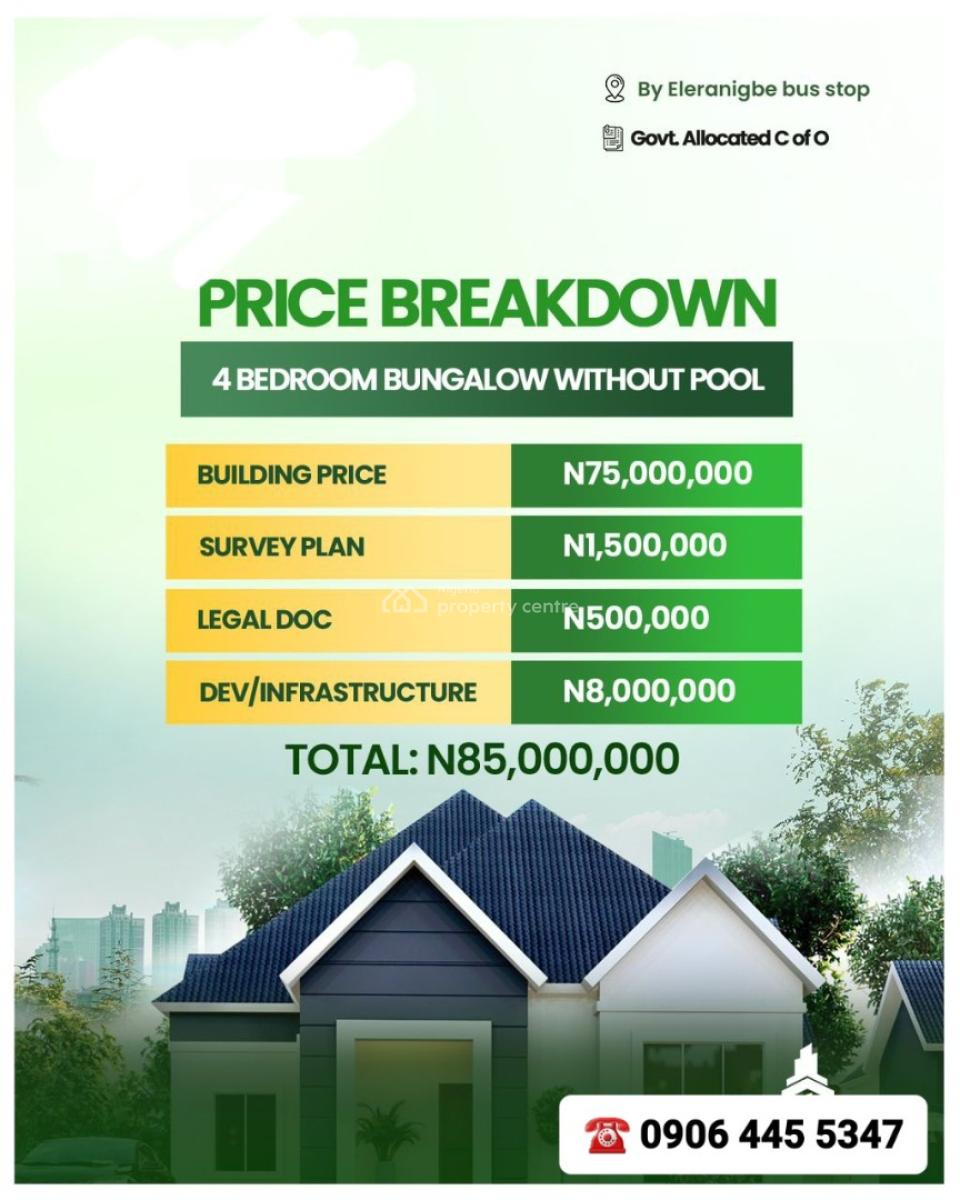4 Bedroom Bungalows Along Lekki--epe Expressway, Ibeju-lekki Lagos, Elerangbe Along Lekki-epe Expressway, Ibeju Lekki, Lagos, Detached Bungalow for Sale