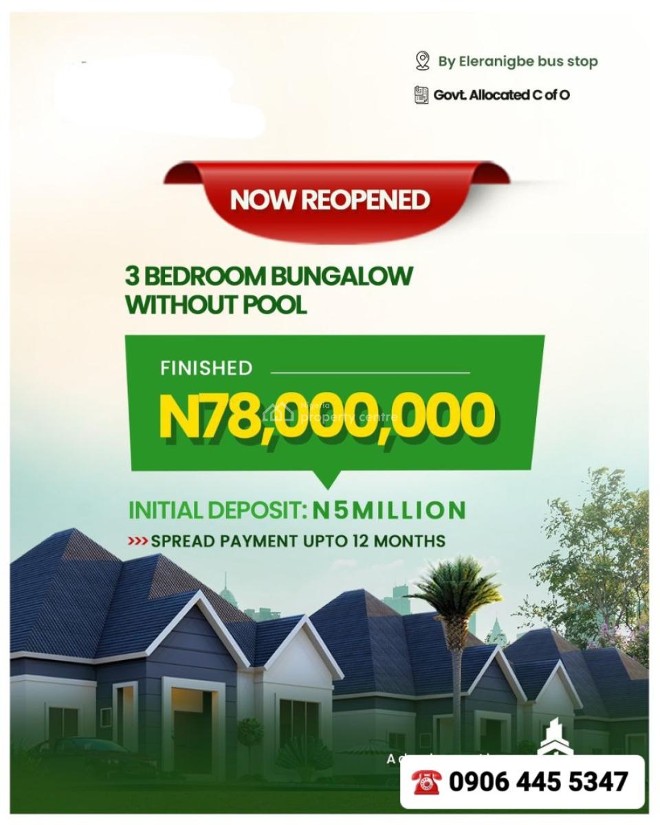 3 Bedroom Bungalows Along Lekki--epe Expressway, Ibeju-lekki Lagos, Elerangbe Along Lekki-epe Expressway, Ibeju Lekki, Lagos, Detached Bungalow for Sale
