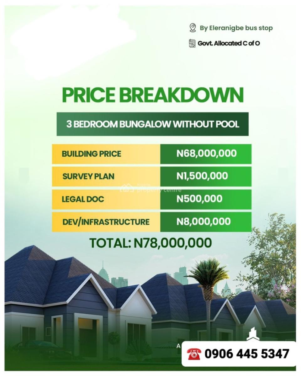 3 Bedroom Bungalows Along Lekki--epe Expressway, Ibeju-lekki Lagos, Elerangbe Along Lekki-epe Expressway, Ibeju Lekki, Lagos, Detached Bungalow for Sale