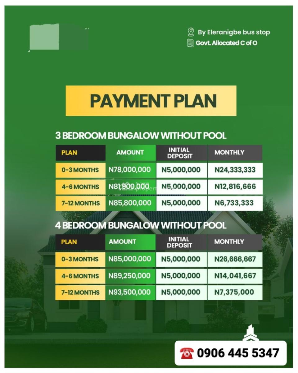 3 Bedroom Bungalows Along Lekki--epe Expressway, Ibeju-lekki Lagos, Elerangbe Along Lekki-epe Expressway, Ibeju Lekki, Lagos, Detached Bungalow for Sale