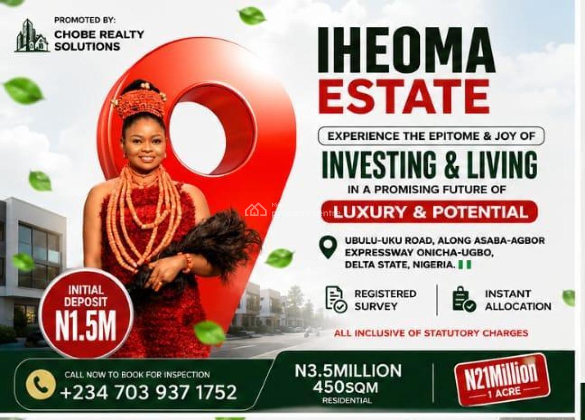 Acres of Dry Affordable Property in Asaba, Along Ubulu-uku, Aniocha South, Delta, Residential Land for Sale