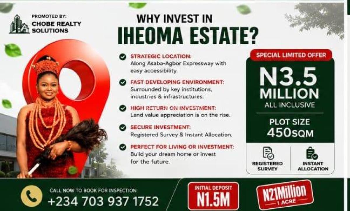 Acres of Dry Affordable Property in Asaba, Along Ubulu-uku, Aniocha South, Delta, Residential Land for Sale