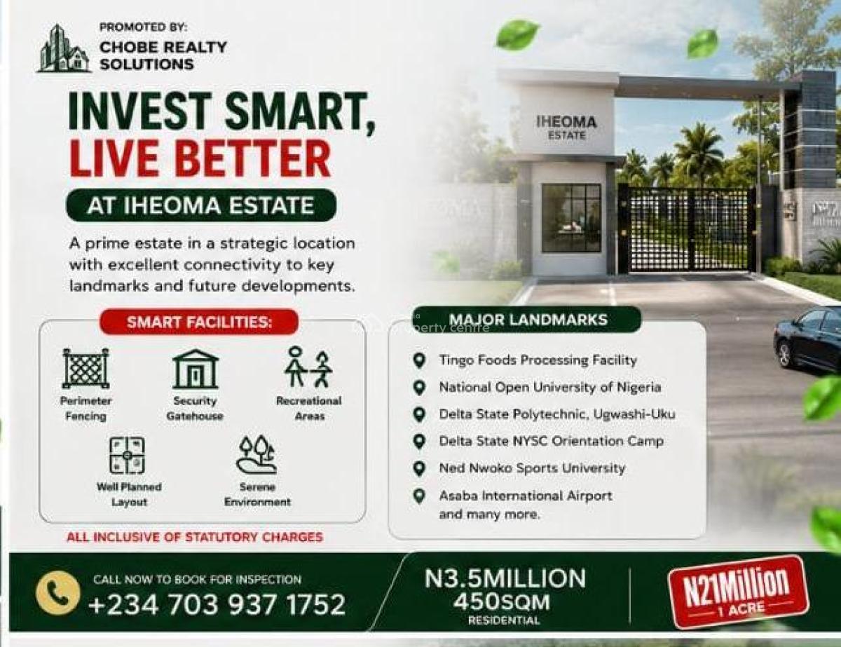 Acres of Dry Affordable Property in Asaba, Along Ubulu-uku, Aniocha South, Delta, Residential Land for Sale