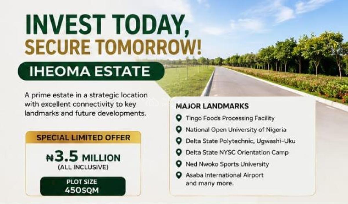 Acres of Dry Affordable Property in Asaba, Along Ubulu-uku, Aniocha South, Delta, Residential Land for Sale