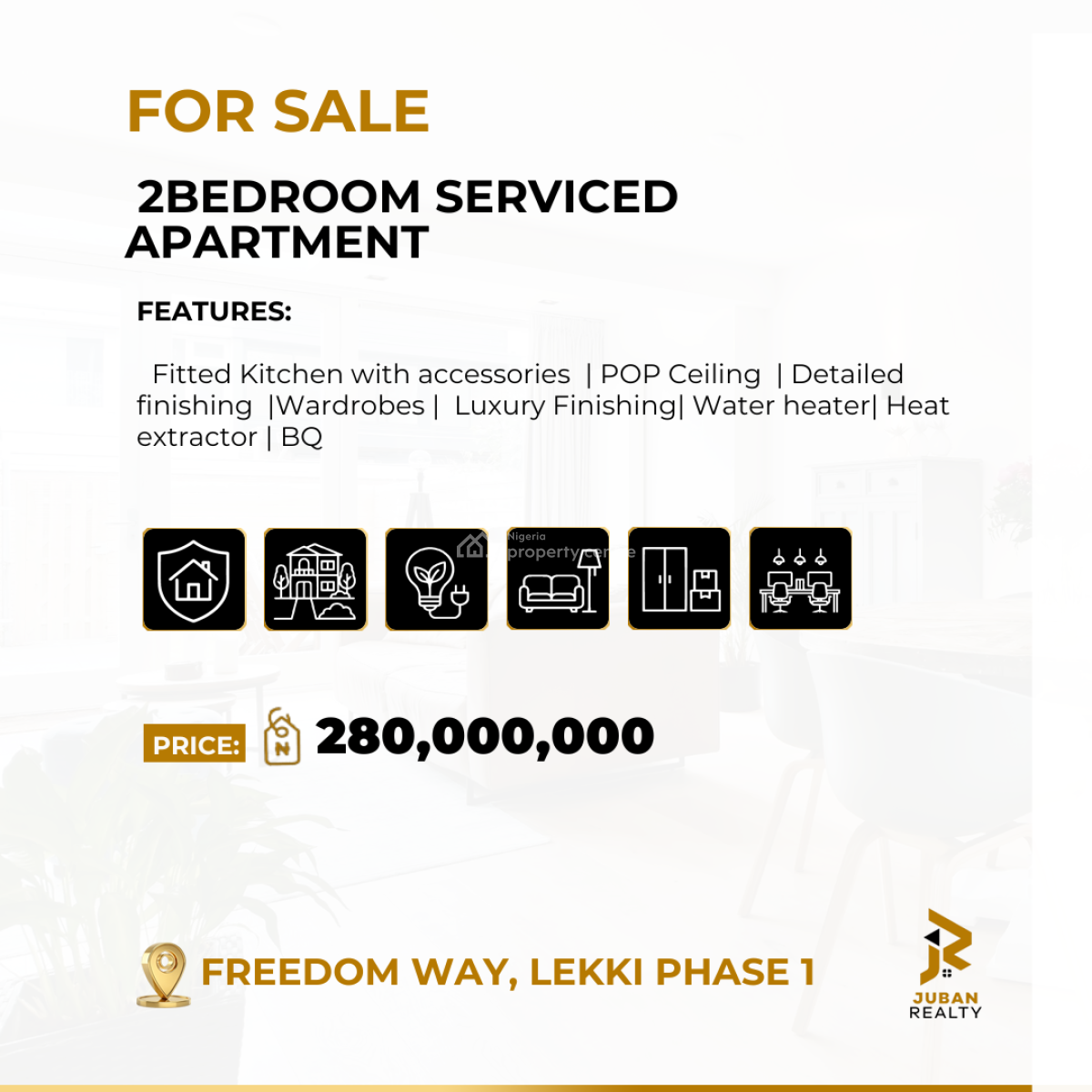 2bedroom Serviced Apartment, Freedom Way, Lekki Phase 1, Lekki, Lagos, Flat / Apartment for Sale