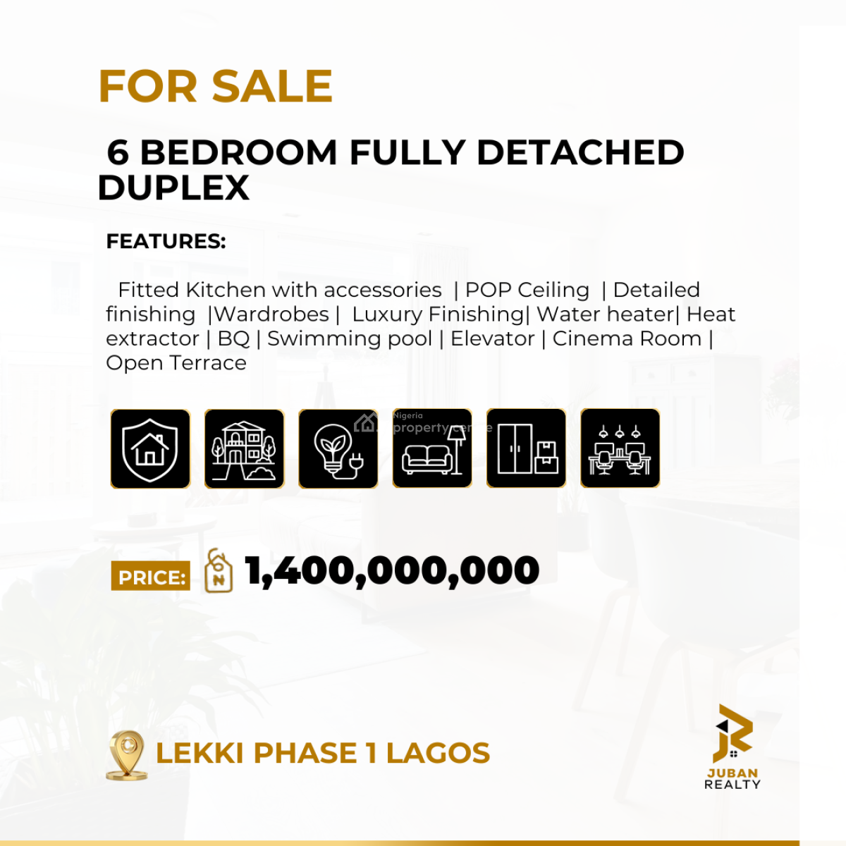 6 Bedroom Fully Detached Duplex, Lekki Phase 1, Lekki, Lagos, Detached Duplex for Sale
