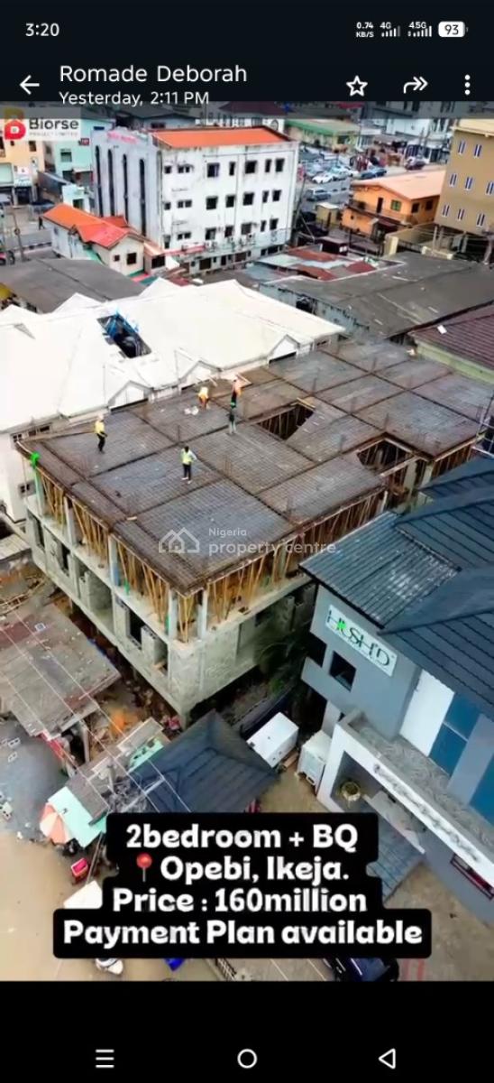 Luxury Two-bedroom Flat+ Bq.  in a Developed Location, Opebi, Ikeja, Lagos, Block of Flats for Sale