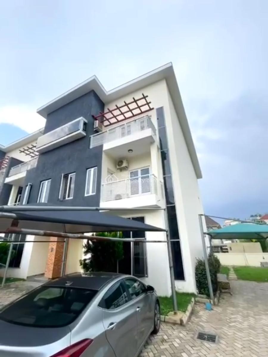 Furnished 4bedrooms Terrace with Bq, Main, Guzape District, Abuja, Terraced Duplex for Rent