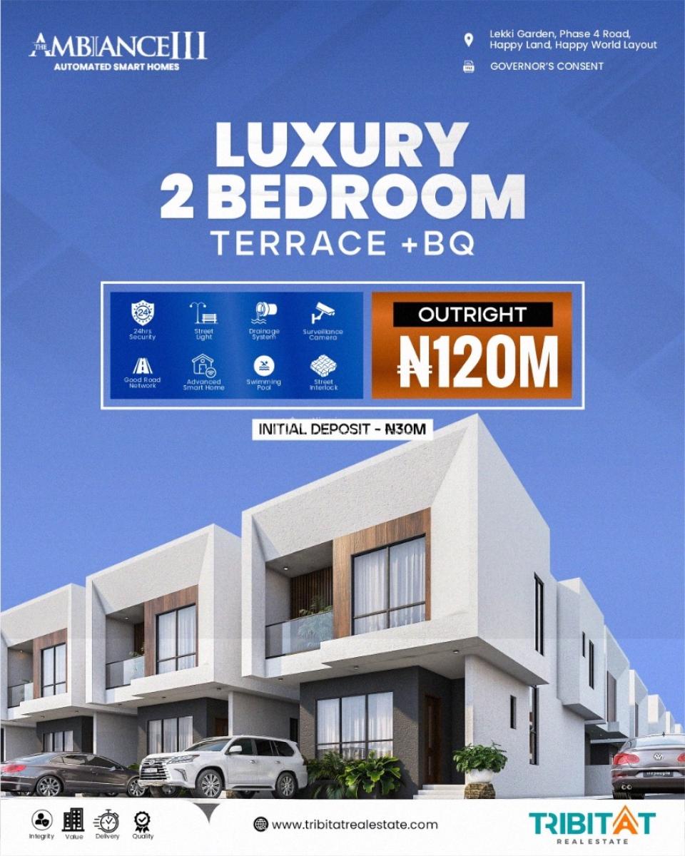 Luxury 3 Bedroom Terrace, Lekki Garden, Phase 4 Road, Happy Land, Happy World Layout, Lekki, Lagos, Terraced Duplex for Sale