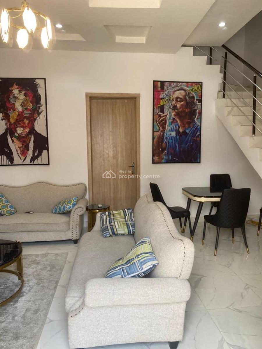 Modern Fully Furnished 3 Bedroom Terrace Duplex with Inverter &solar, Ikota, Lekki, Lagos, Terraced Duplex for Rent